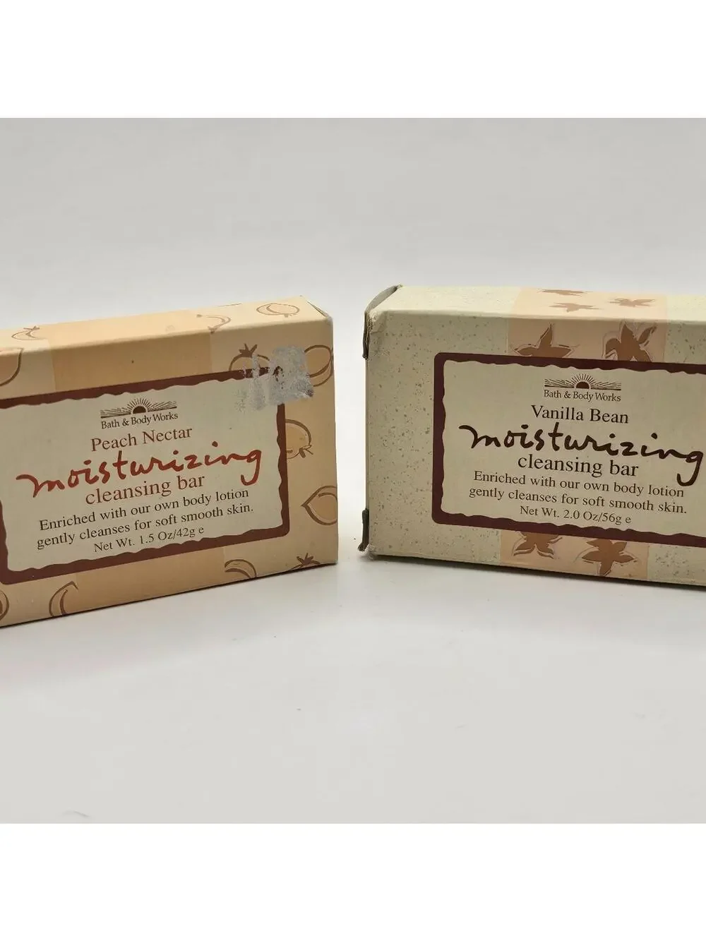 NEW Bath & Body Works Cleansing Bar Vanilla Bean & Peach Nectar 2oz and 1.5oz